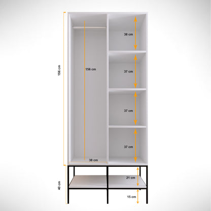 Ντουλάπα 84x200x50 εκ Λευκό 801CMY3435