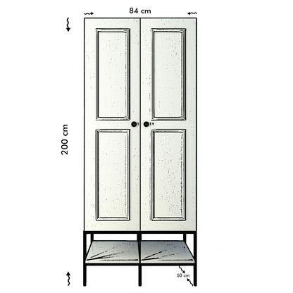 Ντουλάπα 84x200x50 εκ Λευκό 801CMY3435