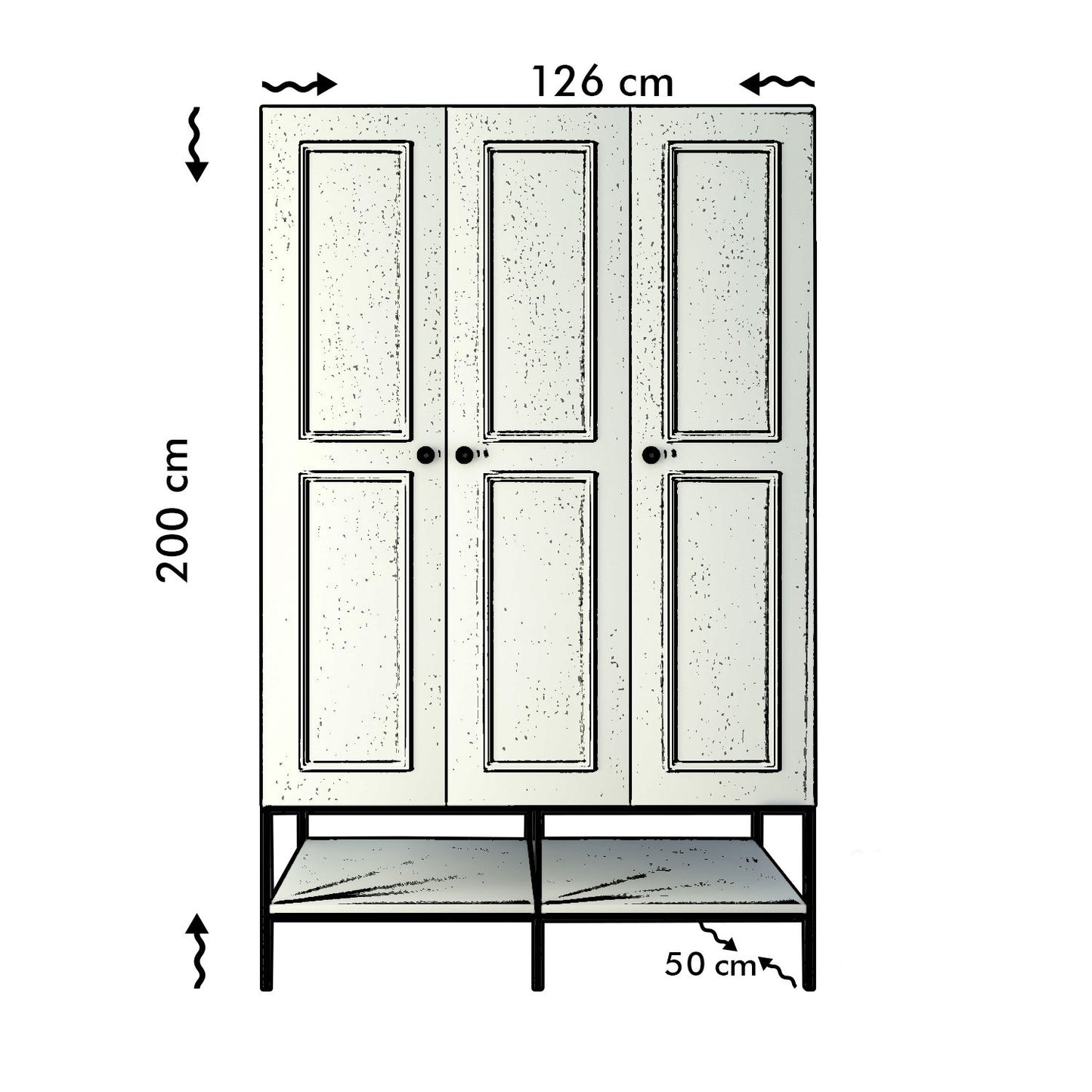 Ντουλάπα 126x200x50 εκ Λευκό 801CMY3436