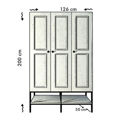 Ντουλάπα 126x200x50 εκ Λευκό 801CMY3436