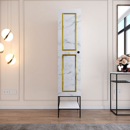 Ντουλάπα 42x200x50 εκ White Black Gold 801CMY3437