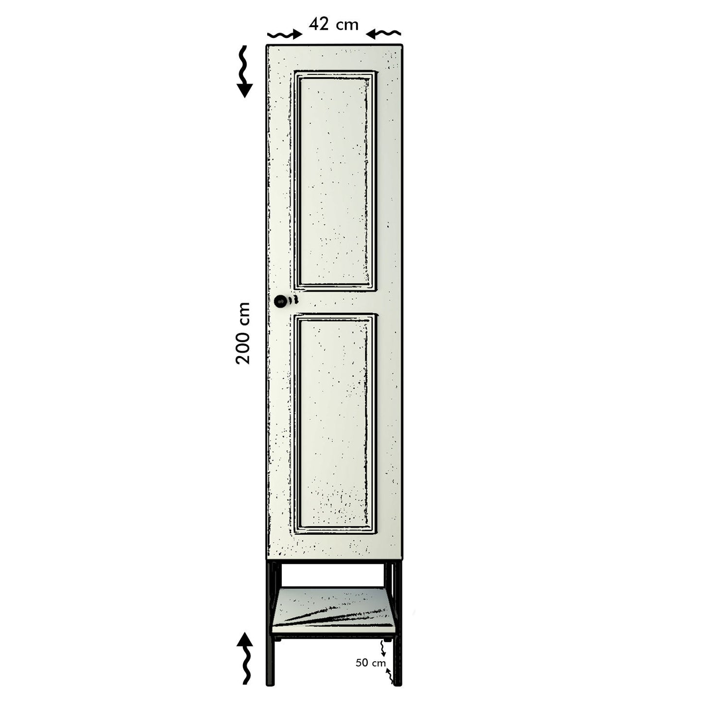 Ντουλάπα 42x200x50 εκ White Black Gold 801CMY3437