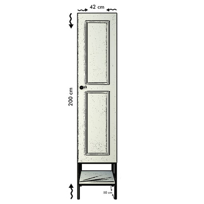 Ντουλάπα 42x200x50 εκ White Black Gold 801CMY3437