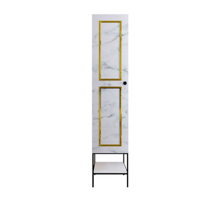 Ντουλάπα 42x200x50 εκ White Black Gold 801CMY3437