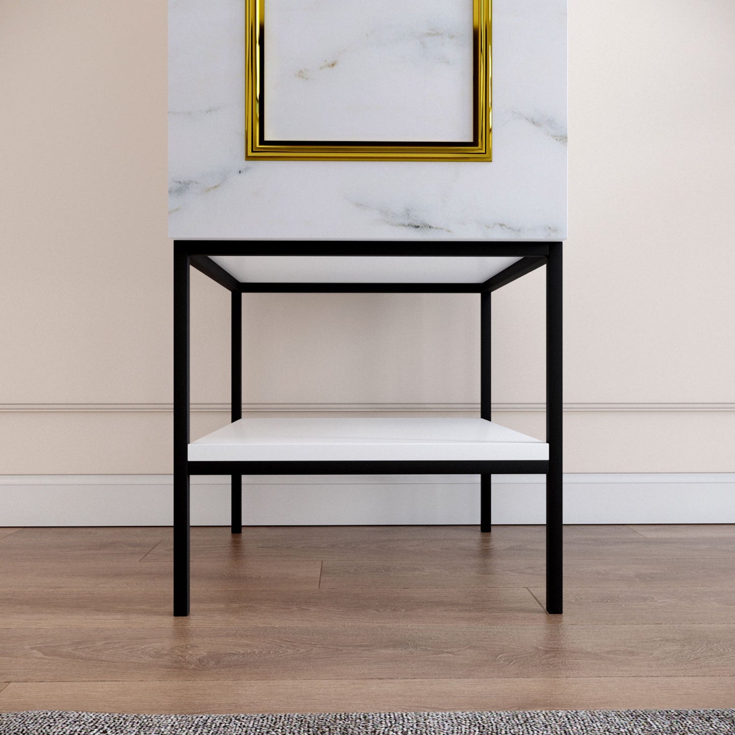 Ντουλάπα 42x200x50 εκ White Black Gold 801CMY3437