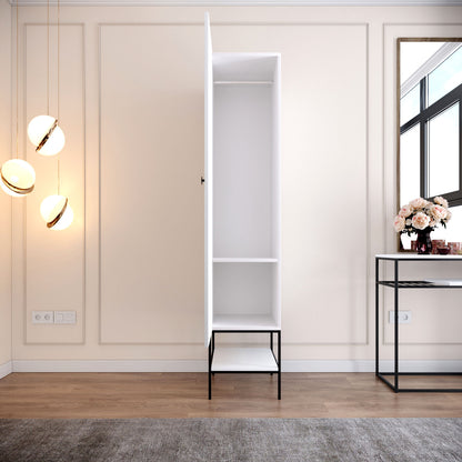 Ντουλάπα 42x200x50 εκ White Black Gold 801CMY3437