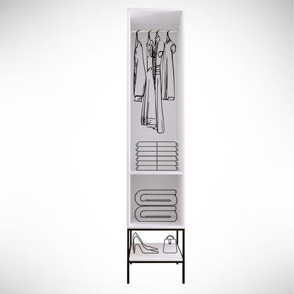 Ντουλάπα 42x200x50 εκ White Black Gold 801CMY3437