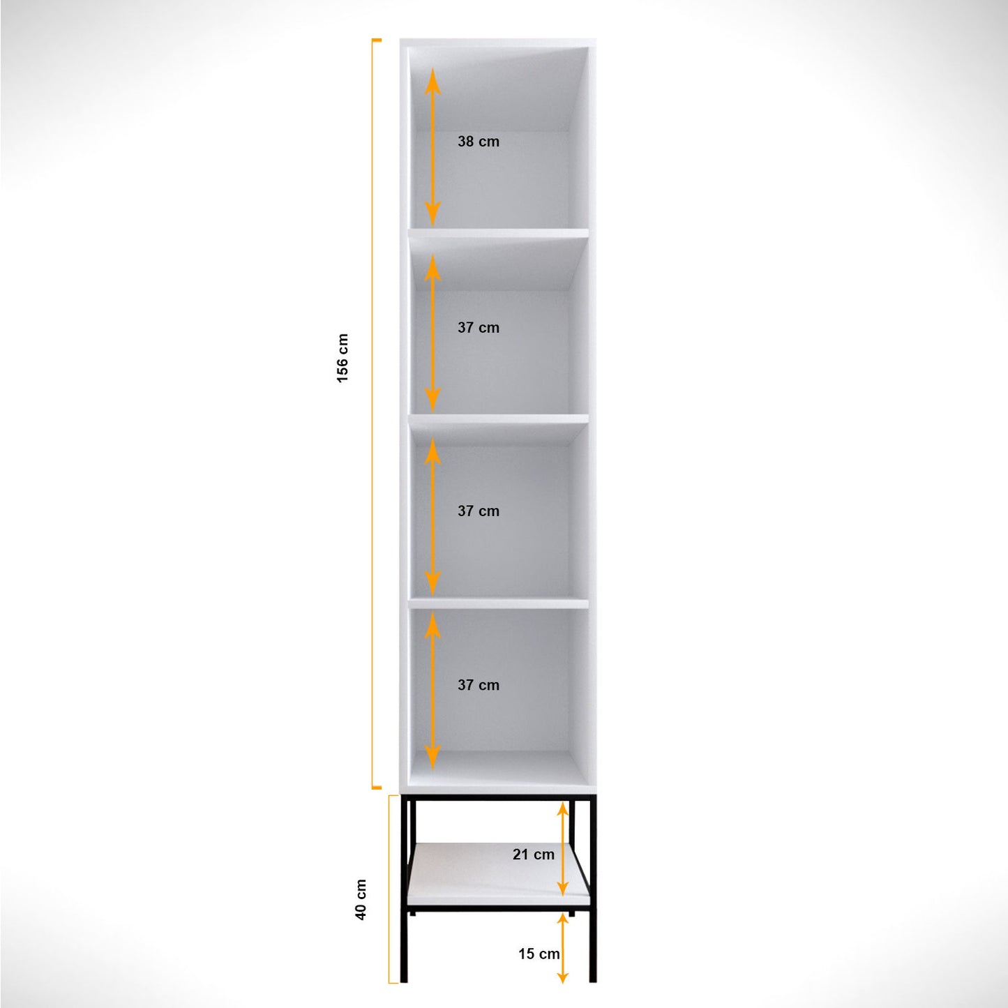 Ντουλάπα 42x200x50 εκ White Black Gold 801CMY3437
