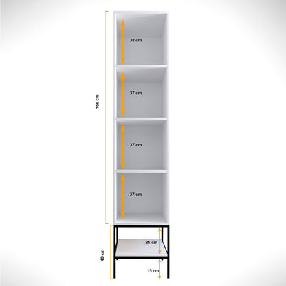 Ντουλάπα 42x200x50 εκ White Black Gold 801CMY3437