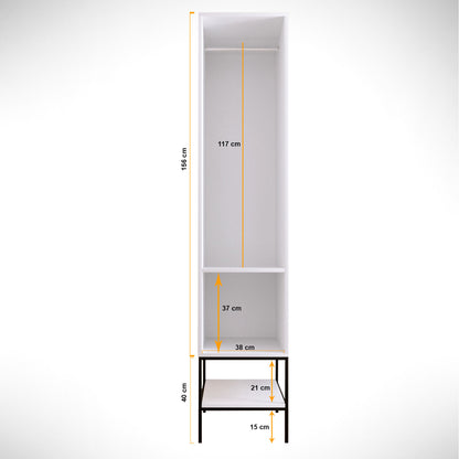 Ντουλάπα 42x200x50 εκ White Black Gold 801CMY3437