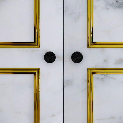 Ντουλάπα 126x200x50 εκ White Black Gold 801CMY3439