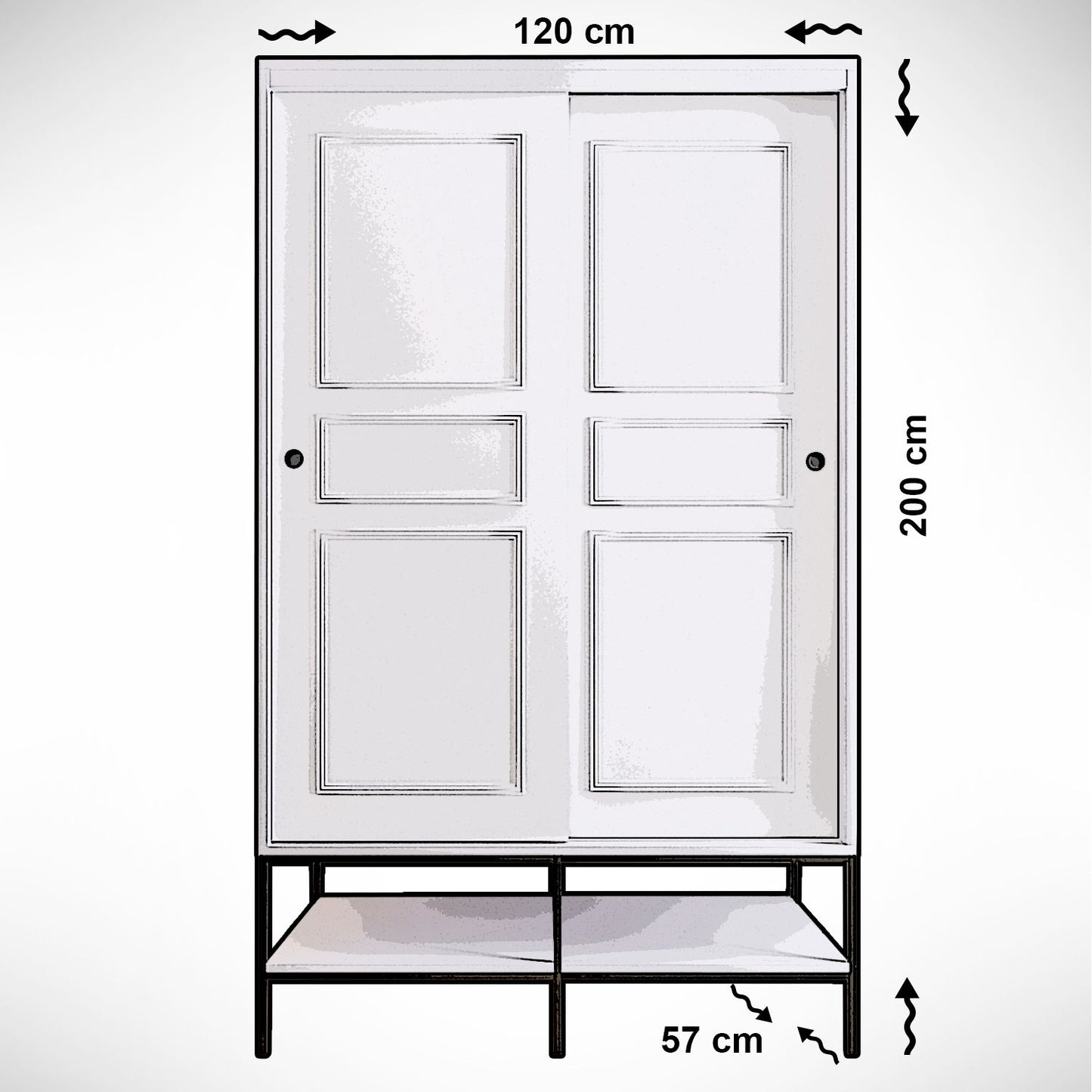 Ντουλάπα 120x200x57 εκ Λευκό 801CMY3440