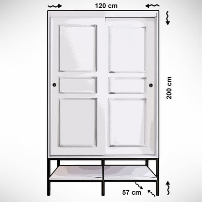 Ντουλάπα 120x200x57 εκ Λευκό 801CMY3440