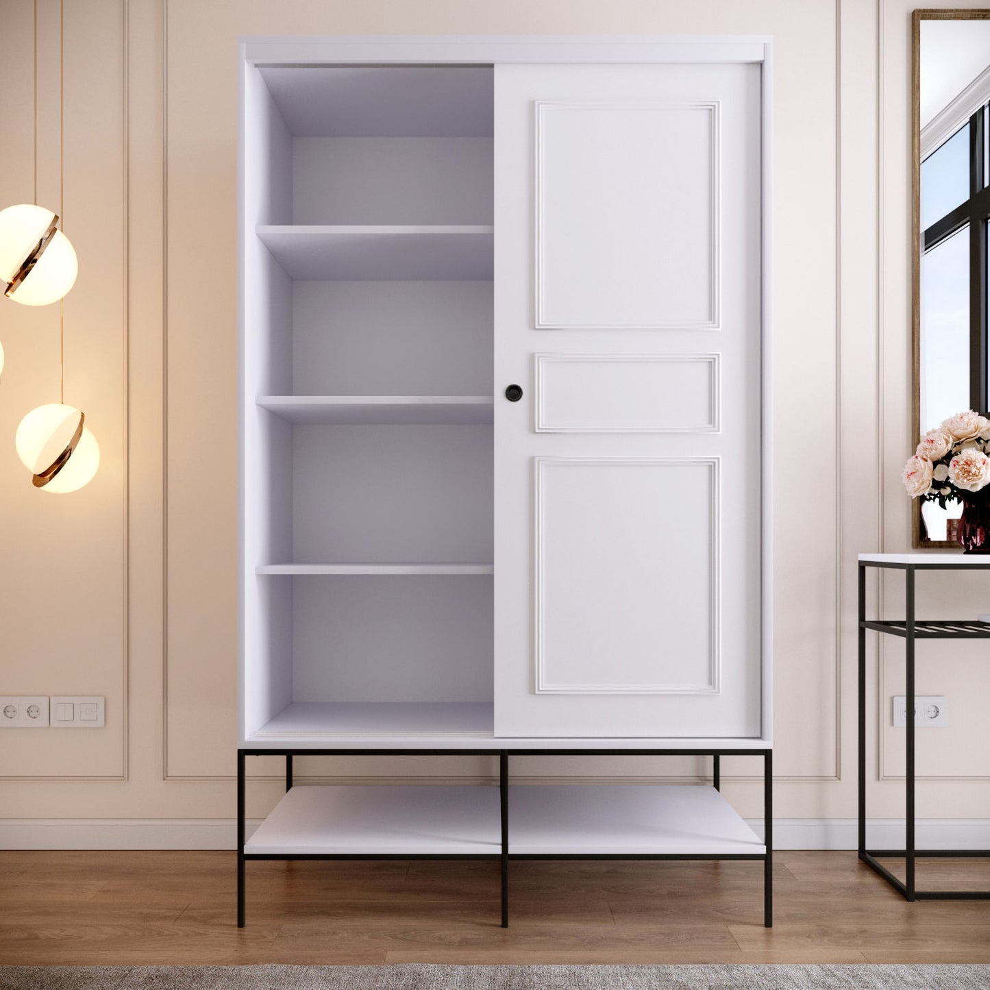 Ντουλάπα 120x200x57 εκ Λευκό 801CMY3440
