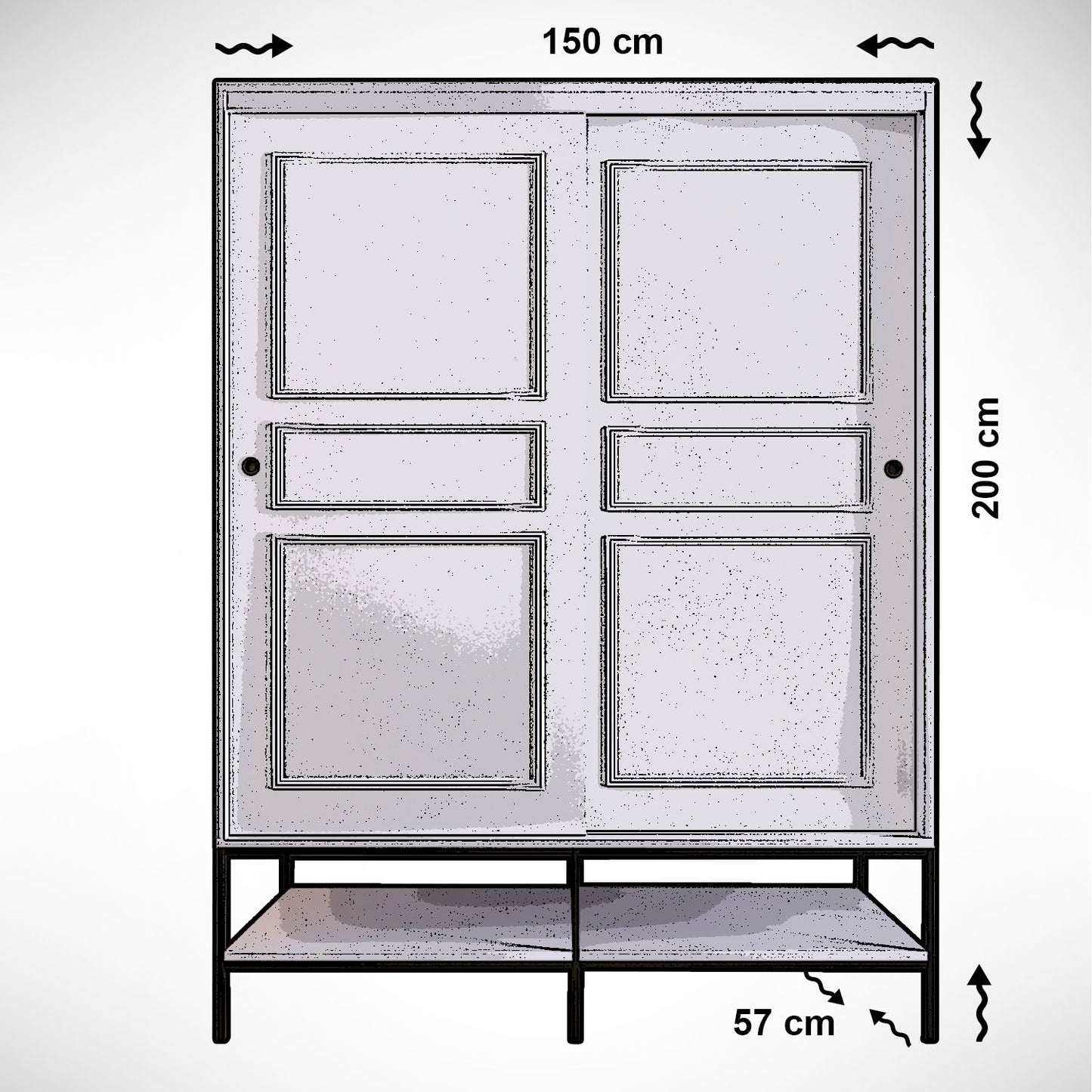 Ντουλάπα 150x200x57 εκ Λευκό 801CMY3441