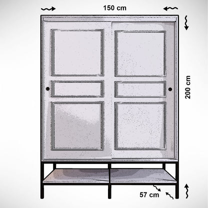 Ντουλάπα 150x200x57 εκ Λευκό 801CMY3441