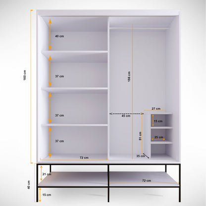 Ντουλάπα 150x200x57 εκ Λευκό 801CMY3441