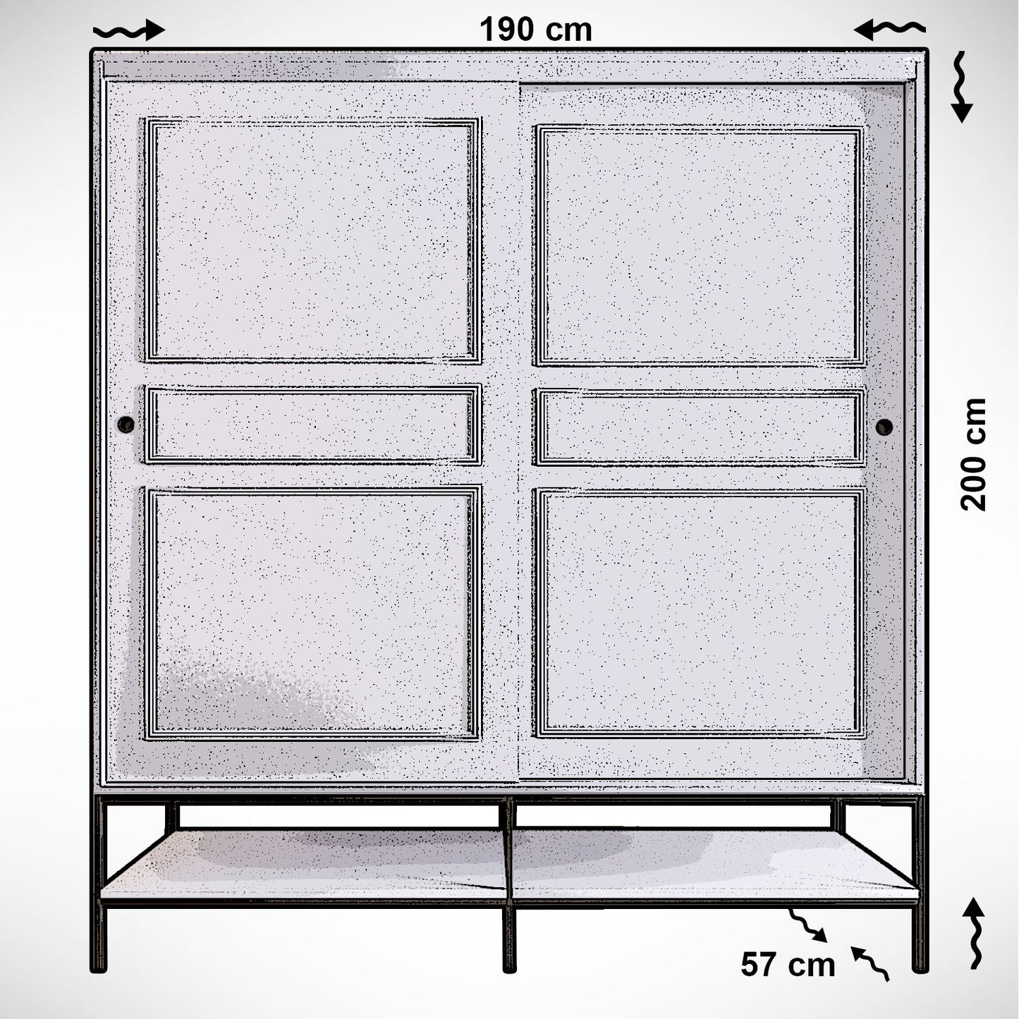 Ντουλάπα 190x200x57 εκ Λευκό 801CMY3442