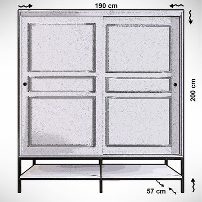 Ντουλάπα 190x200x57 εκ Λευκό 801CMY3442