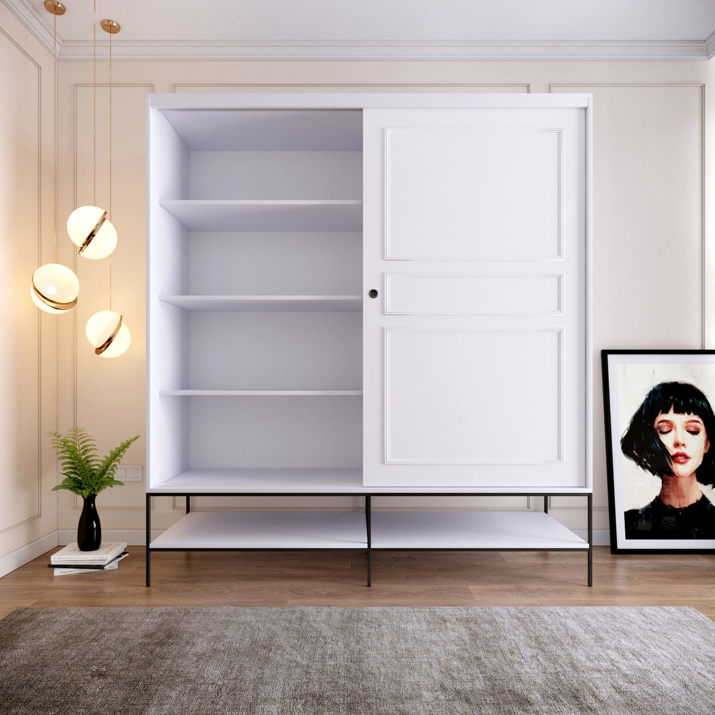 Ντουλάπα 190x200x57 εκ Λευκό 801CMY3442