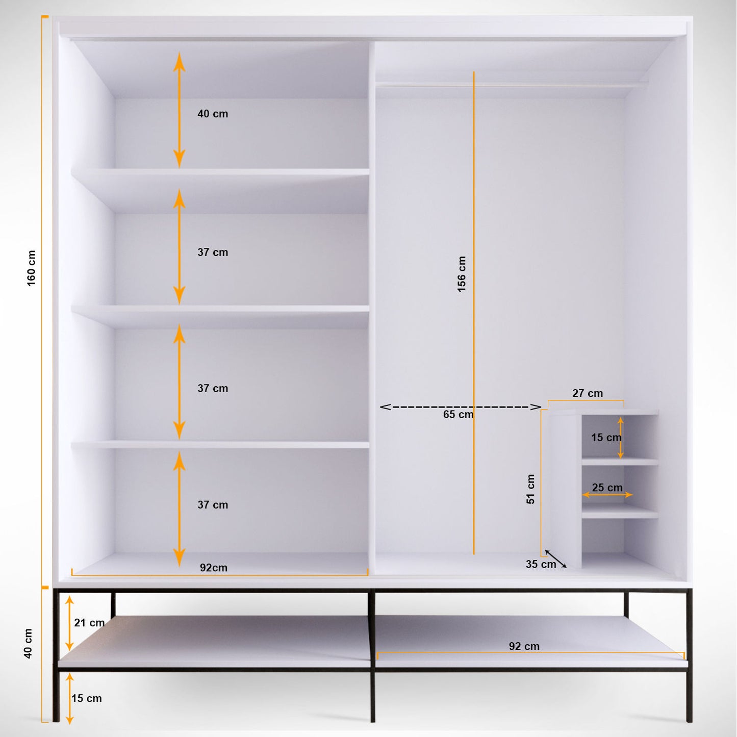 Ντουλάπα 190x200x57 εκ Λευκό 801CMY3442