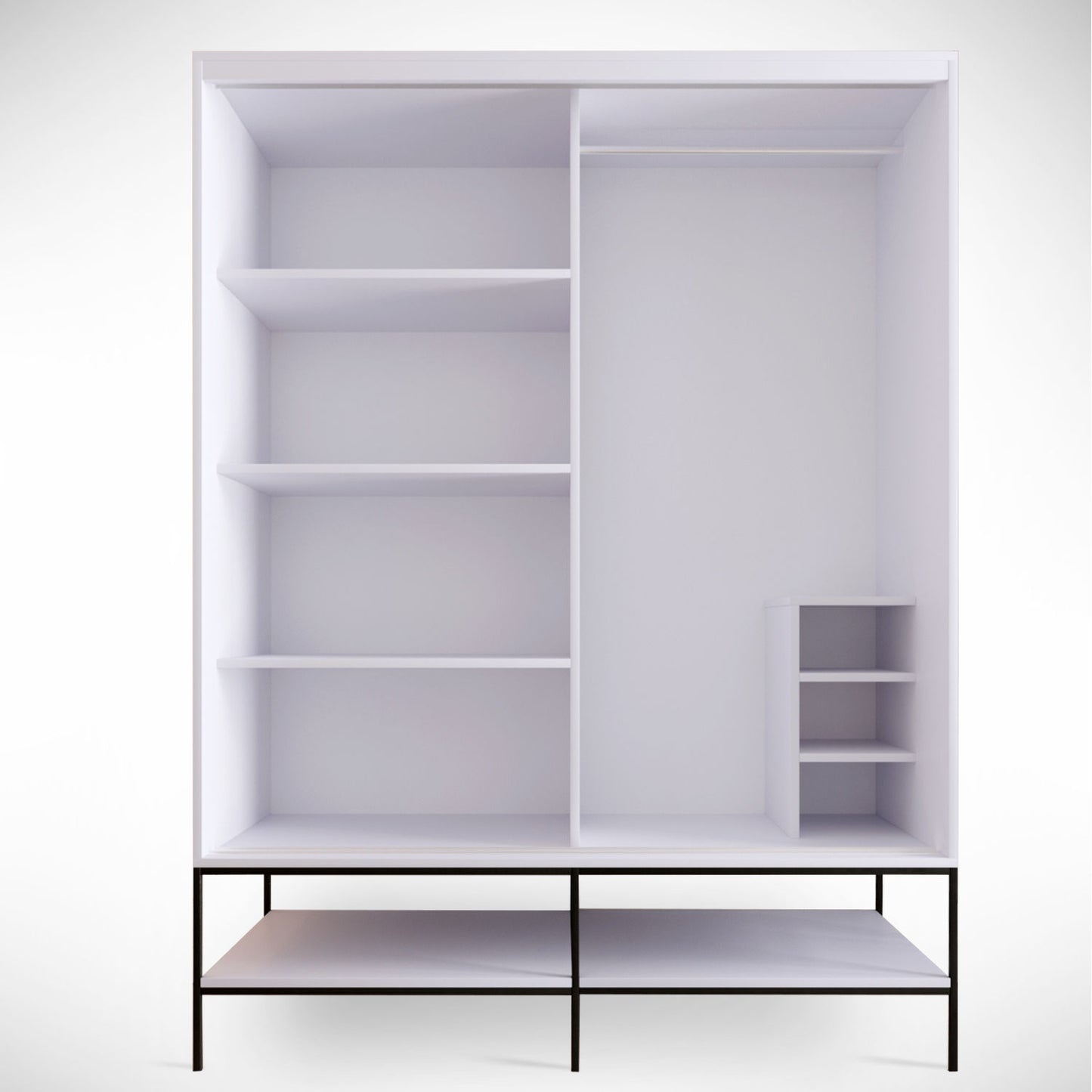 Ντουλάπα 150x200x57 εκ White Black Gold 801CMY3444