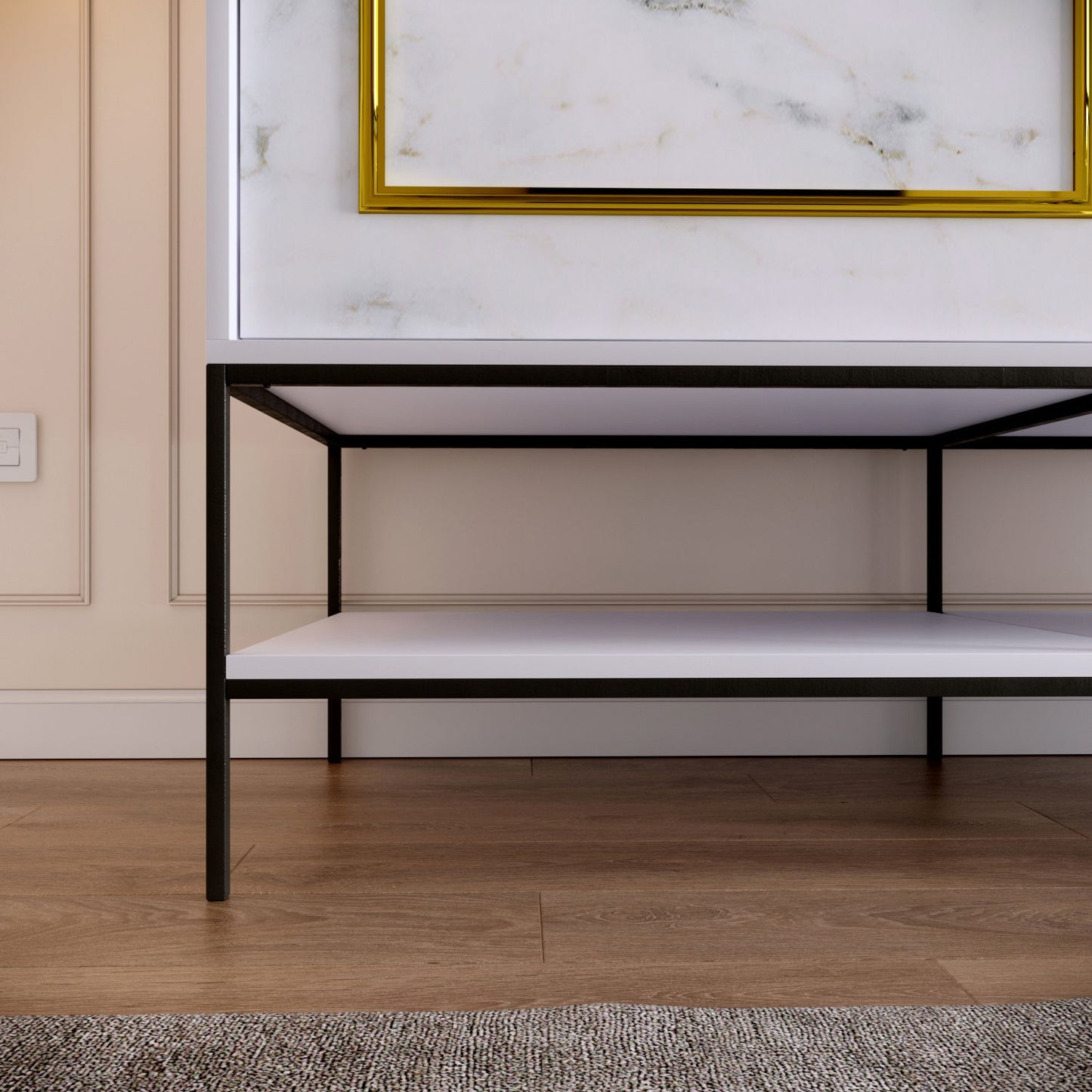 Ντουλάπα 190x200x57 εκ White Black Gold 801CMY3445