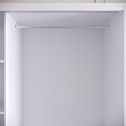 Ντουλάπα 190x200x57 εκ White Black Gold 801CMY3445
