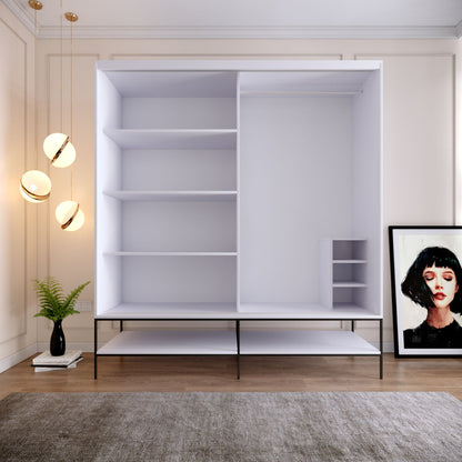 Ντουλάπα 190x200x57 εκ White Black Gold 801CMY3445