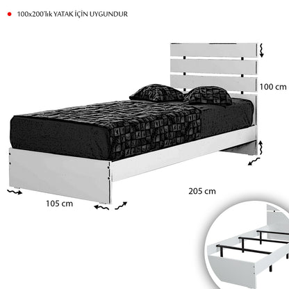 Μονό Κρεβάτι 100x200 cm σε Καφέ Χρώμα με Μεταλλικό Σκελετό και Elegant Minimal Σχεδιασμό | 801CMY5303