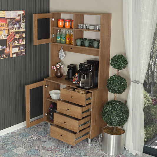 Ράφι Κουζίνας Βοηθητικό Ντουλάπι Βάση Καφέ