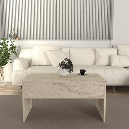 Τραπεζάκι Σαλονιού Με Ρυθμιζόμενο Ύψος Όψη Πωρόλιθου Σερβιτόρος Πολυχρηστικό Τραπεζαρία Γραφείο Έως 67 εκ Ύψος 804TRH2853