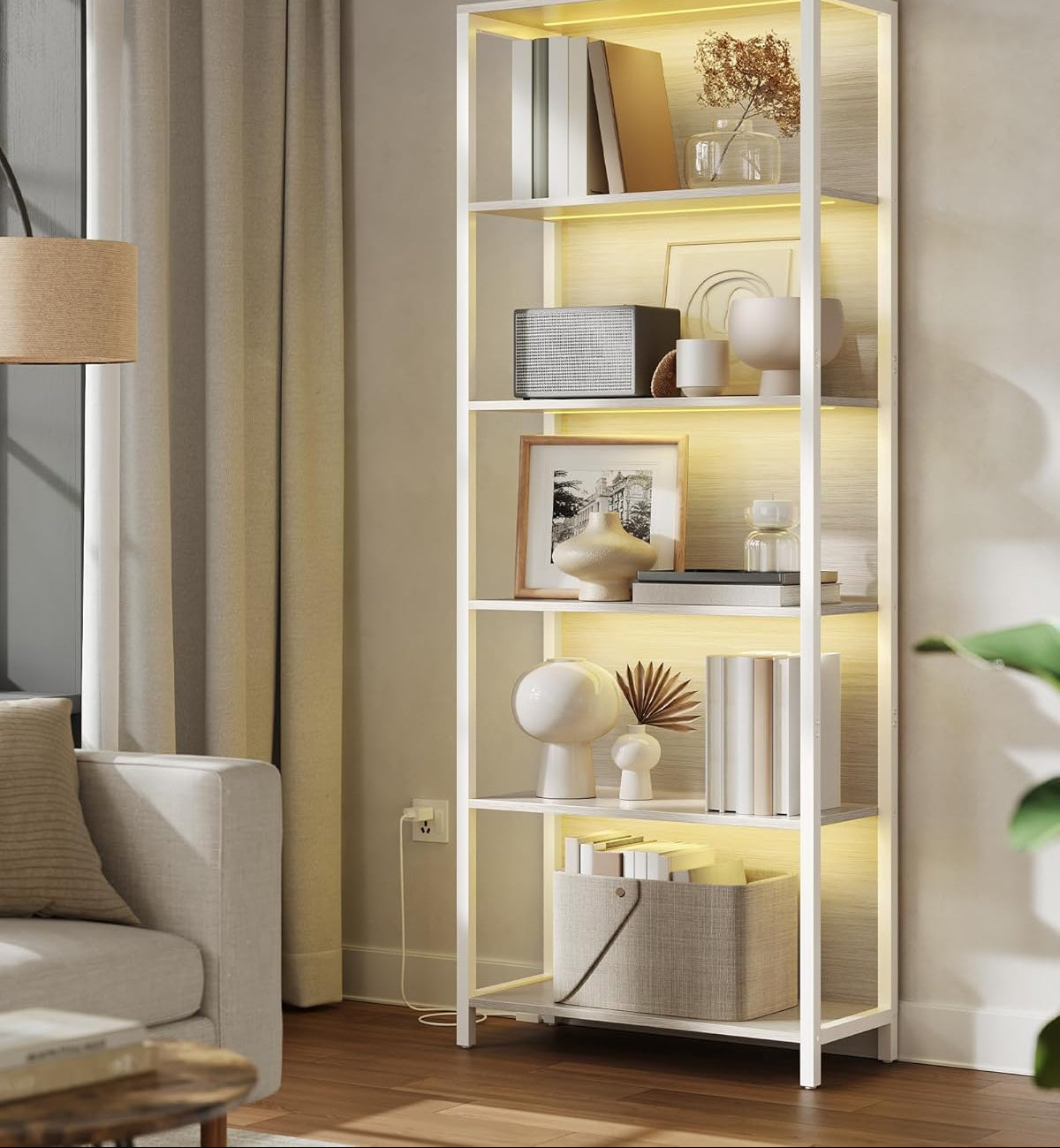 Βιβλιοθήκη με LED Φωτισμό