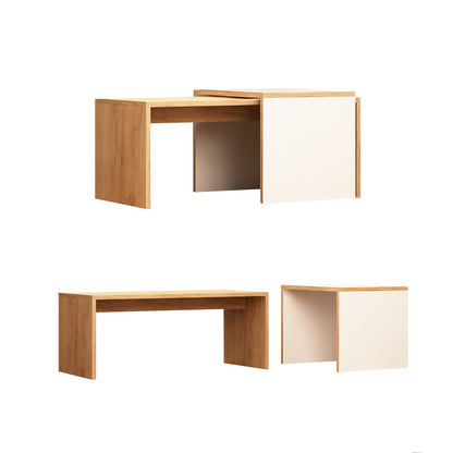 Τραπεζάκι Σαλονιού Δρυς - Λευκό 90 x 40 x 42 εκ GR811MDD2802