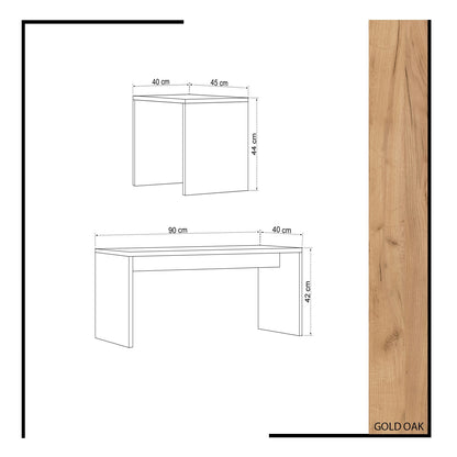 Τραπεζάκι Σαλονιού Δρυς - Λευκό 90 x 40 x 42 εκ GR811MDD2802
