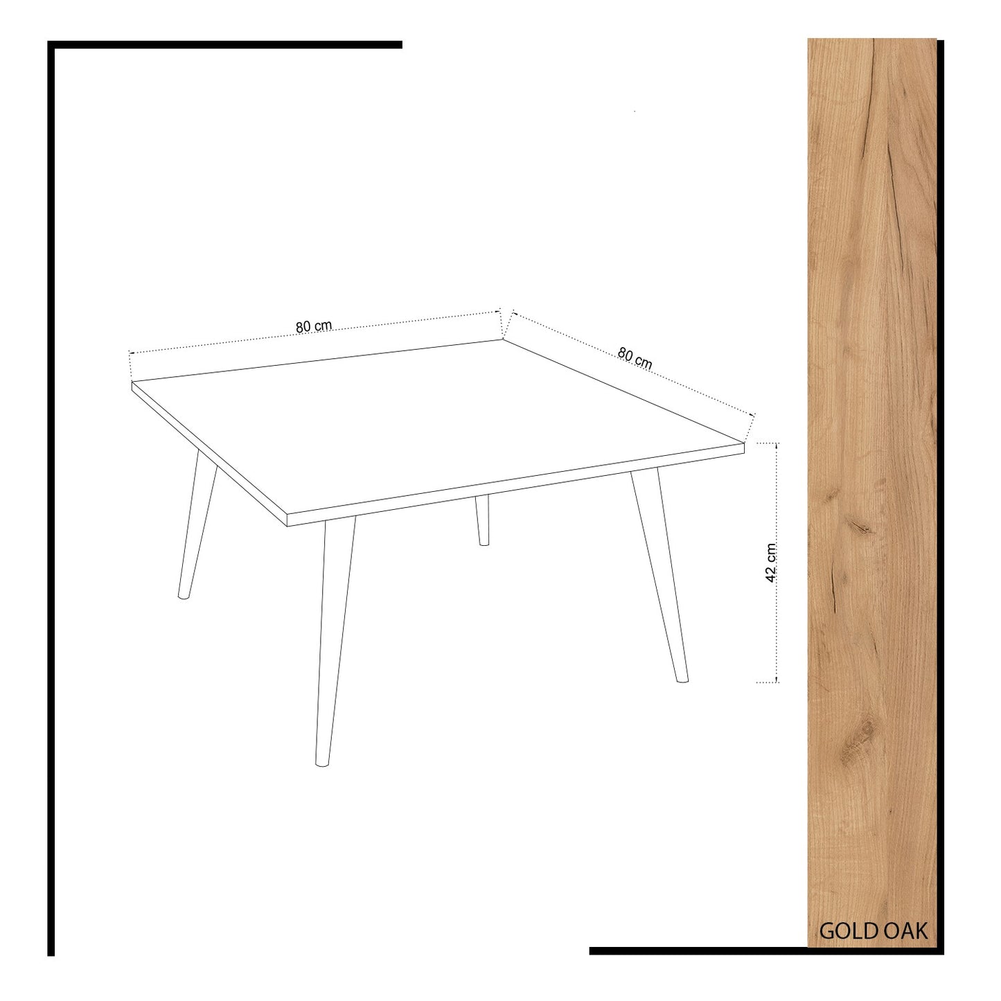Τραπεζάκι Σαλονιού Δρυς 80 x 80 x 42 εκ GR811MDD2804