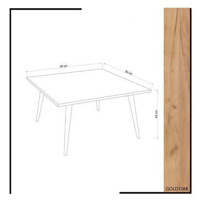 Τραπεζάκι Σαλονιού Δρυς 80 x 80 x 42 εκ GR811MDD2804