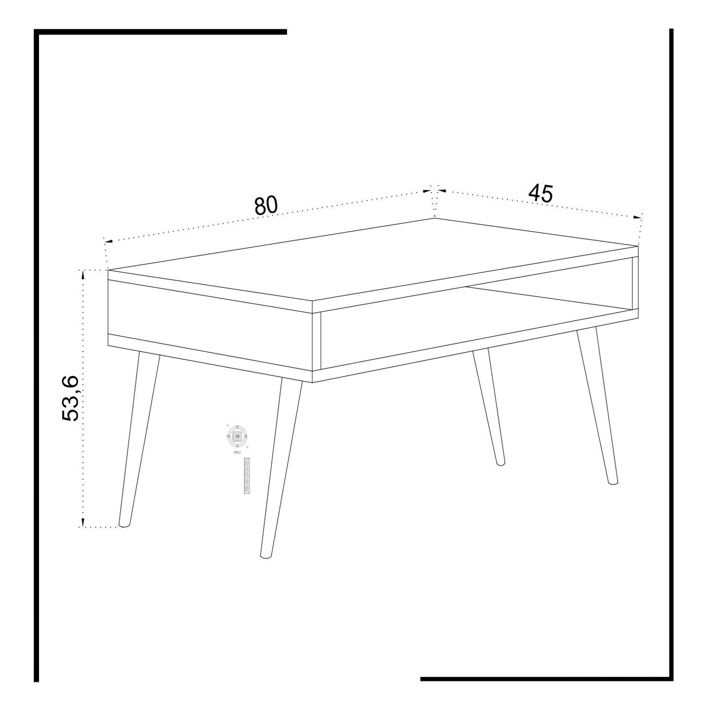 Τραπεζάκι Σαλονιού Λευκό 80 x 45 x 53,6 εκ GR811MDD2807