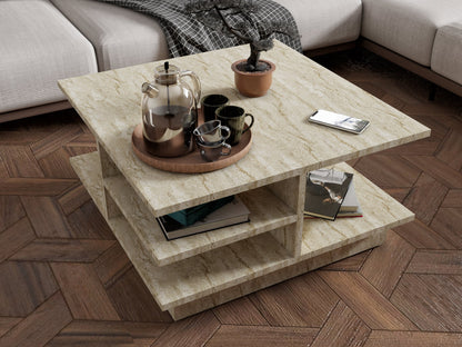 Τραπεζάκι Σαλονιού Travertine 80 x 80 x 40 εκ GR811MDD2812