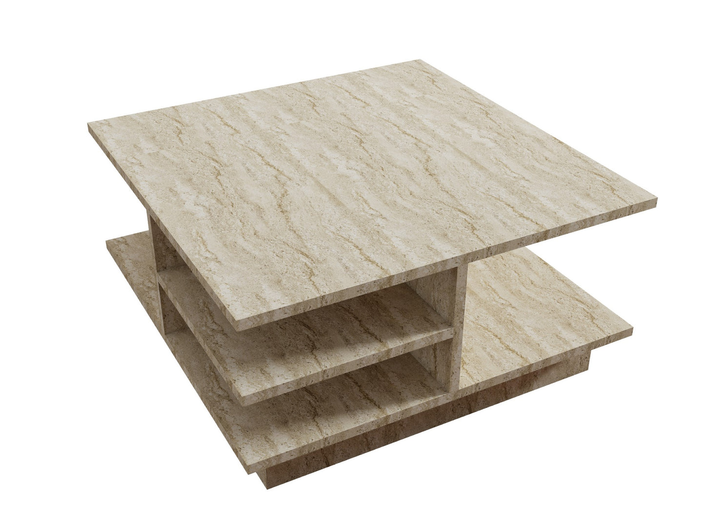 Τραπεζάκι Σαλονιού Travertine 80 x 80 x 40 εκ GR811MDD2812