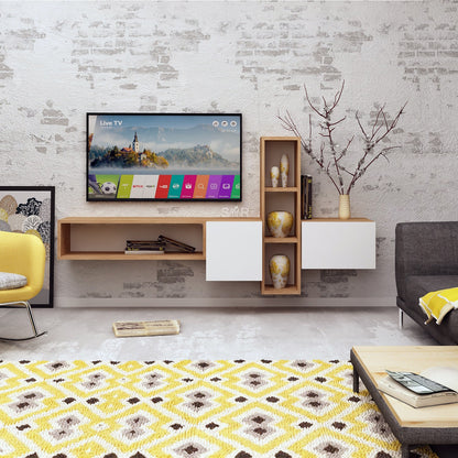 Έπιπλο Τηλεόρασης TV Βάση Σύνθεση Δρυς Λευκό | 811MDD3005