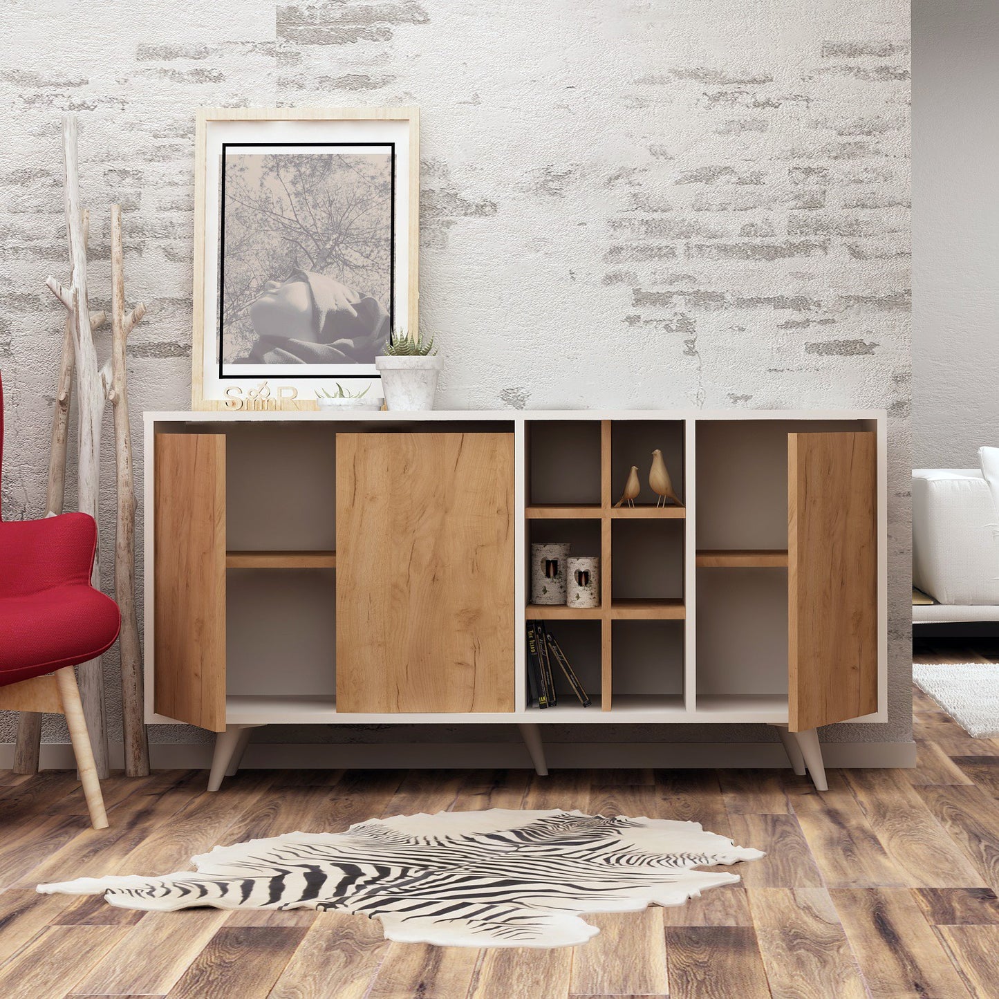 Μπουφές Δρυς
Λευκό 140x40x86cm | 811MDD3404