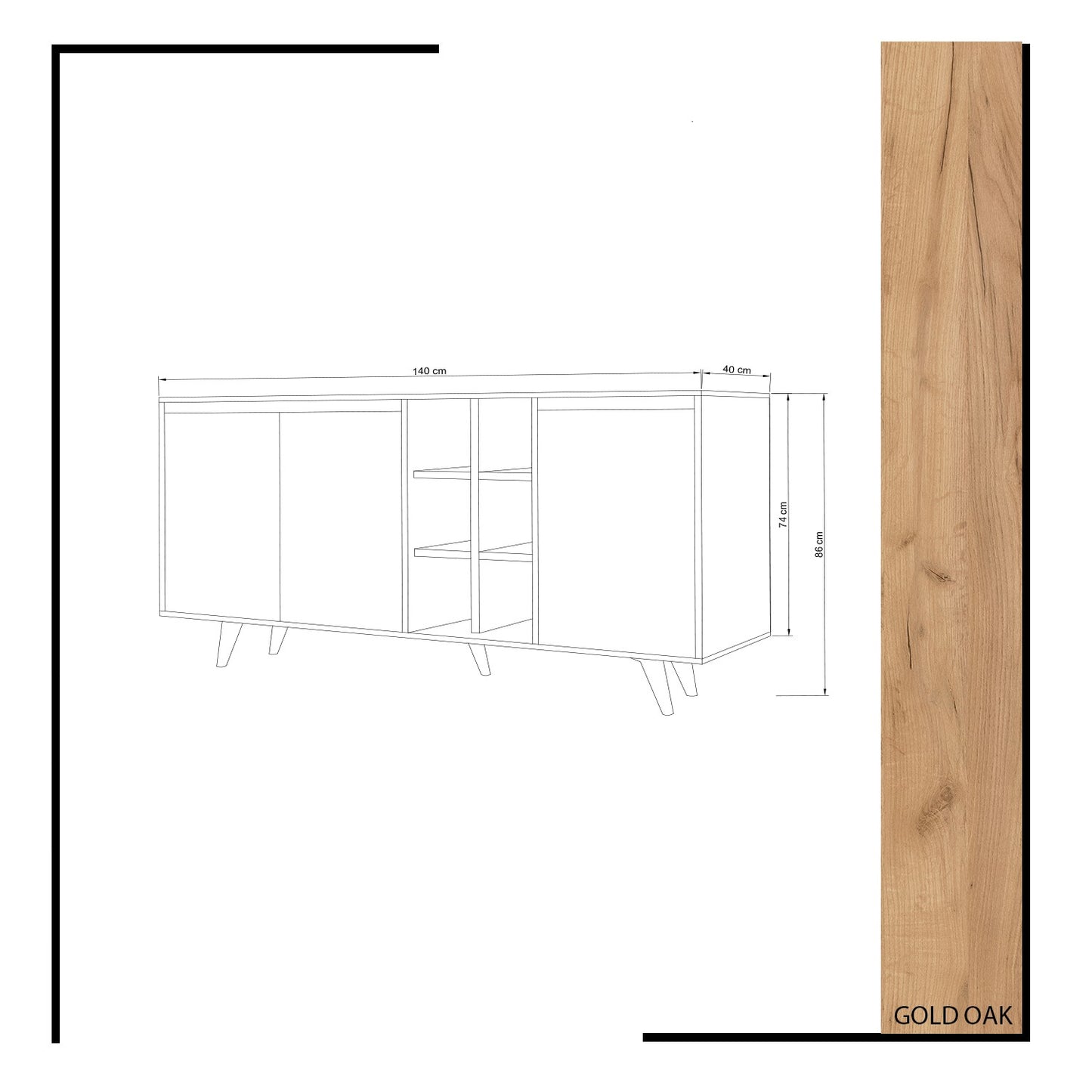 Μπουφές Δρυς
Λευκό 140x40x86cm | 811MDD3404