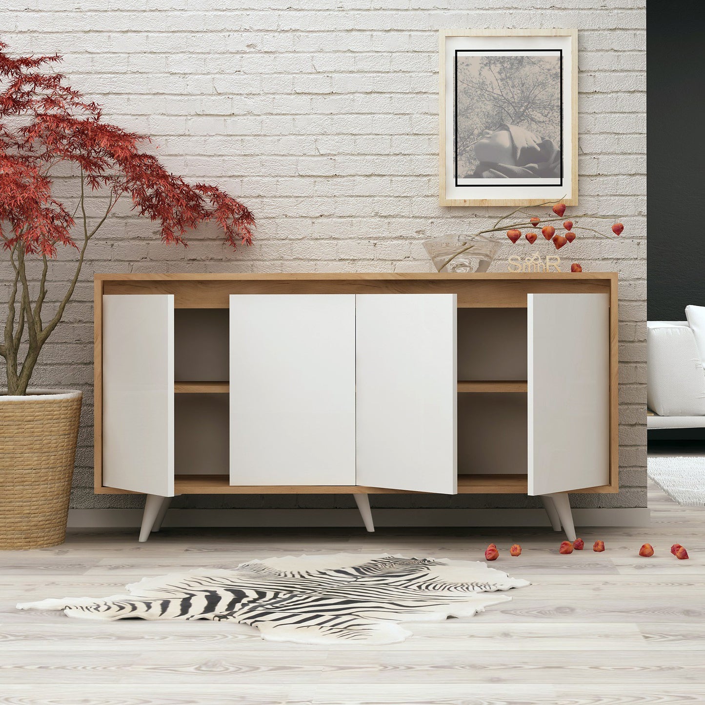 Μπουφές Δρυς
Λευκό 140x40x86cm | 811MDD3405