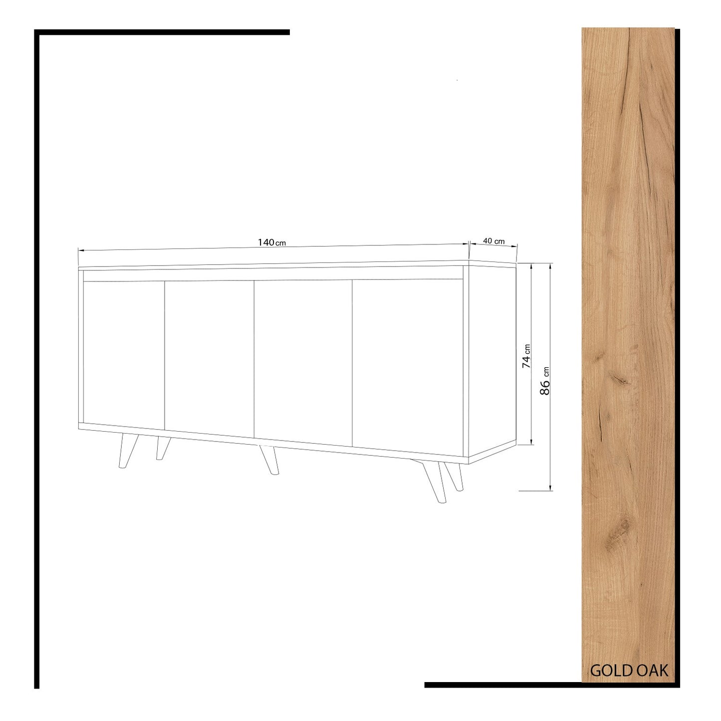 Μπουφές Δρυς
Λευκό 140x40x86cm | 811MDD3405