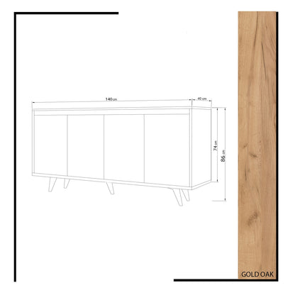 Μπουφές Δρυς
Λευκό 140x40x86cm | 811MDD3405