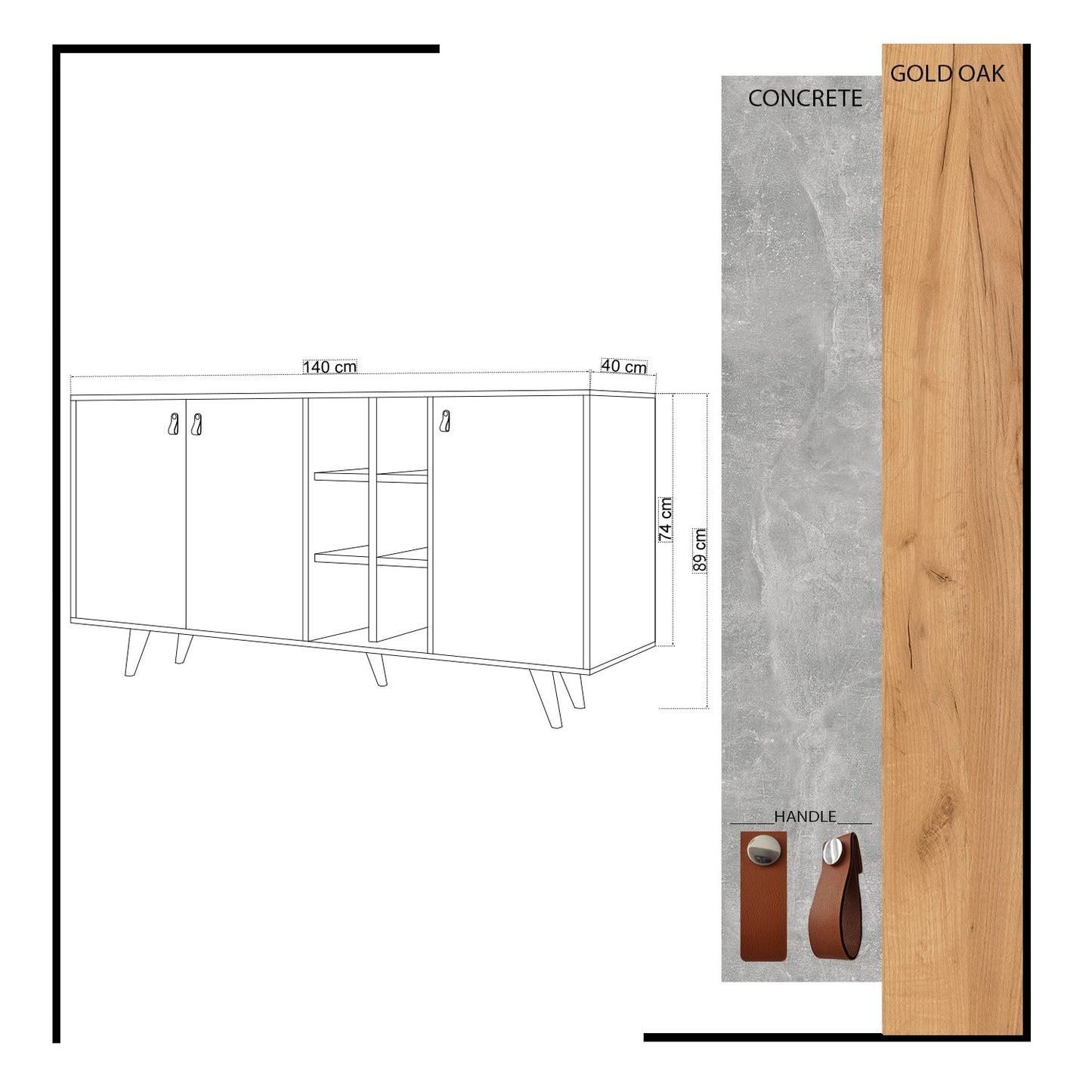 Μπουφές Δρυς
Λευκό 140x40x89cm | 811MDD3407