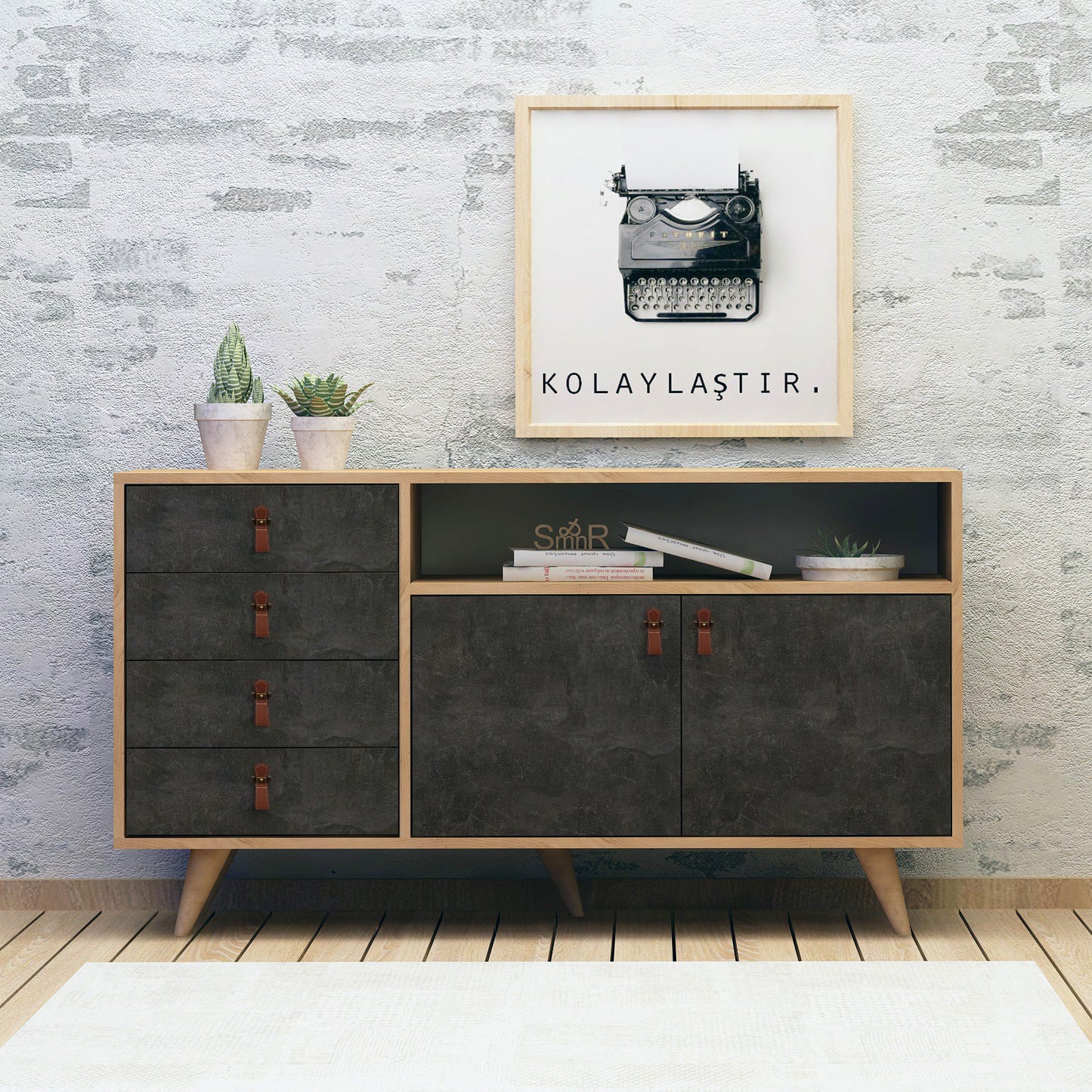 Μπουφές Δρυς
Dark Γκρι 140x40x86cm | 811MDD3412