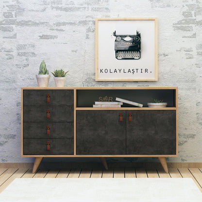 Μπουφές Δρυς
Dark Γκρι 140x40x86cm | 811MDD3412