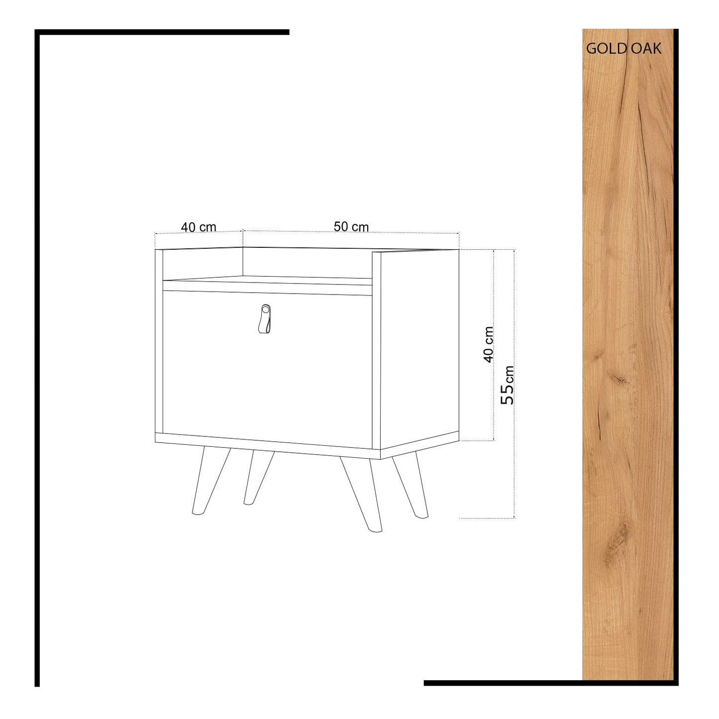 Κομοδίνο Βοηθητικό Τραπεζάκι 55x45x10 εκ. Ξύλο | 811MDD3419